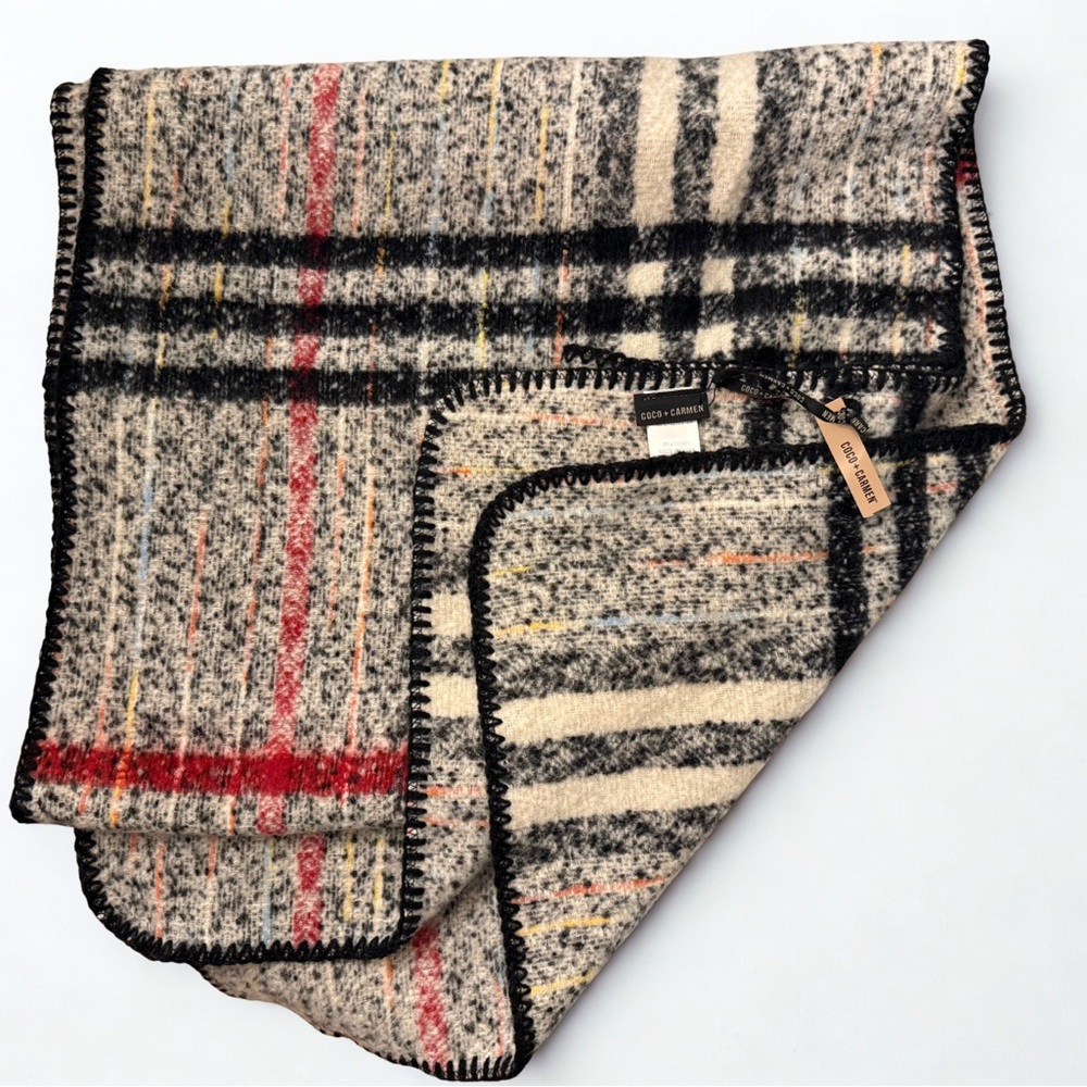 Coco + Carmen Plaid Scarf Wrap Collegiate Eclectic Grandpa